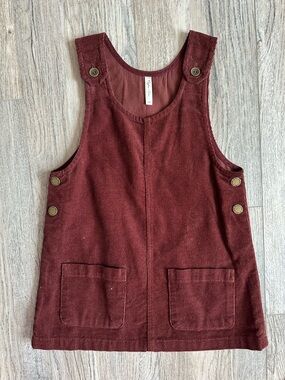 Rylee + Cru Burgundy Corduroy Pinafore Dress